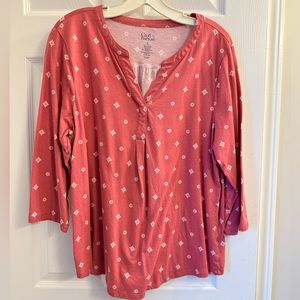 Women's Croft & Barrow Pleat-Front Henley Top